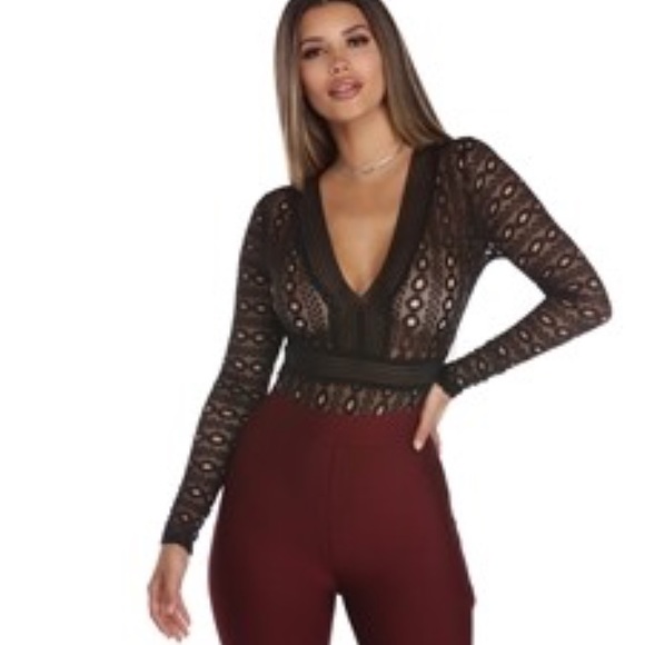 Windsor black long sleeve bodysuit - Picture 1 of 1